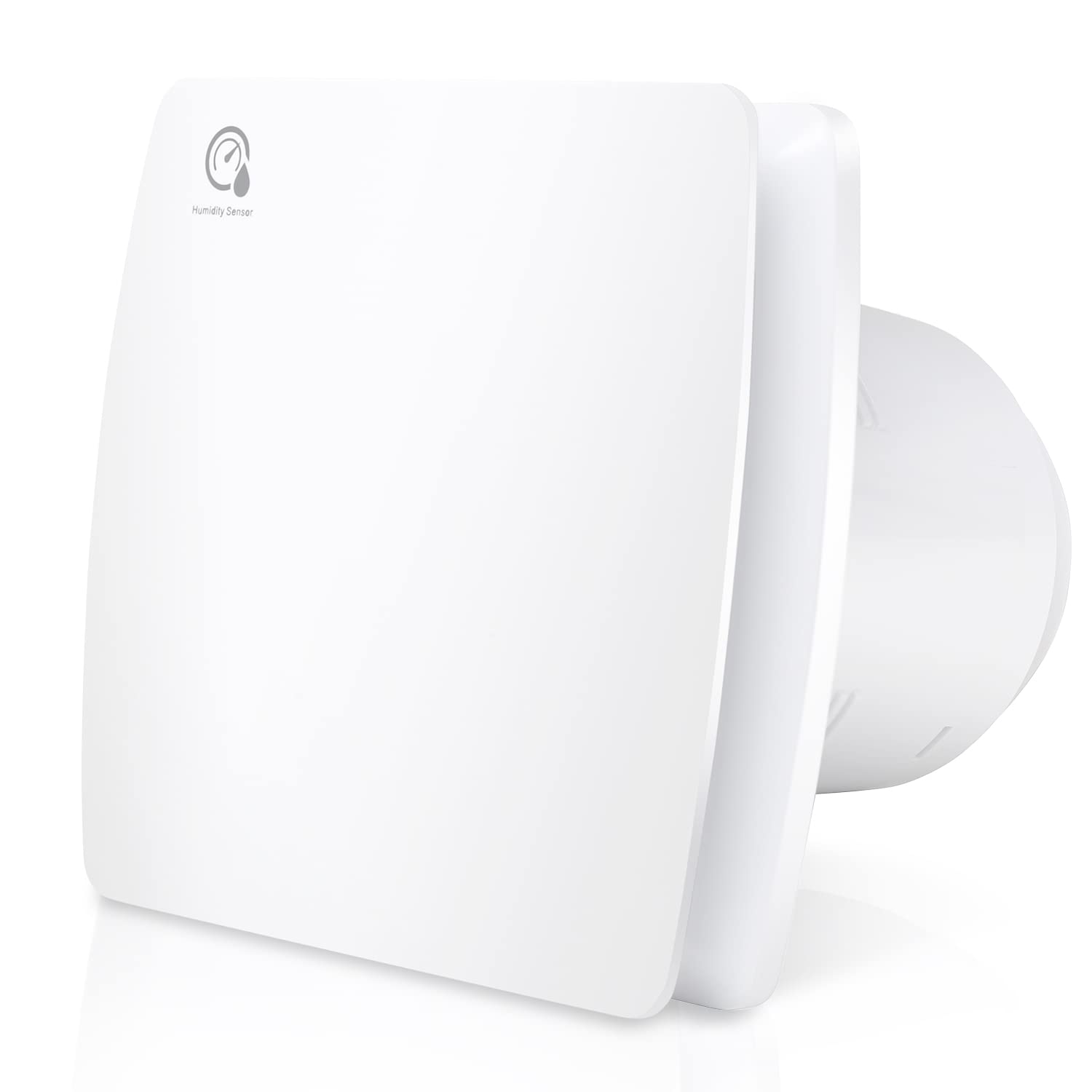 Ansobea Ventilador de baño Ø100mm, extractor con sensor de humedad y función de temporizador Ventilador de baño con válvula de reflujo para baño, inodoro, trastero, bodega - Blanco