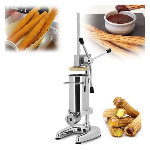 Fabricante de Churros de relleno Manual, fabricante de Churros españoles de 3L Vertical, churrería de Donut española con 5 toberas de tuber, para carnicería, delicatera, hogar y cocina 3L