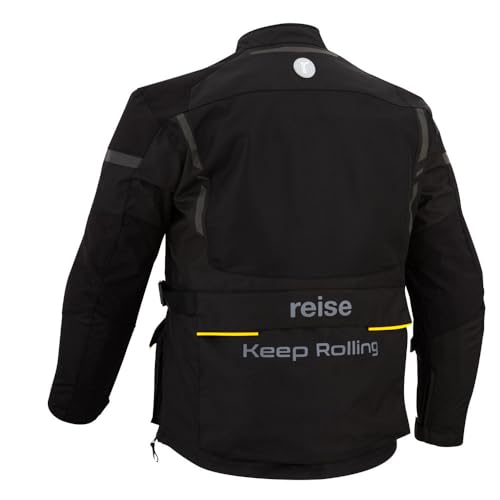 Image of Reise - PineAir Summer Adventure Touring Jacket | Durable, breathable, and designed for diverse terrains | CE Level 2 Safetech armor | Superior ventilation | Waterproof pockets - Black Color