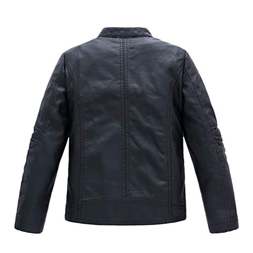 LOKTARC Boys Stand Collar Leather Jackets Kids Spring Faux Leather Motorcycle Coats2