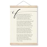 Inspirational Wooden Poster Hanger Frame, Rudyard Kipling Poetry Poster Hanger, If Poem, Inspirational Poem Posters, If You Can Keep Your Head When All About You, Farmhouse Office Wall Decor Art