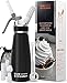EurKitchen Dispensador de Nata Profesional en Aluminio - Sifón de Cocina Antigoteo con 3 Boquillas Decorativas y Cepillo de Limpieza – Sifón de Cocina Espumas de 500 ml – Cartucho Gas N2O No Incluido