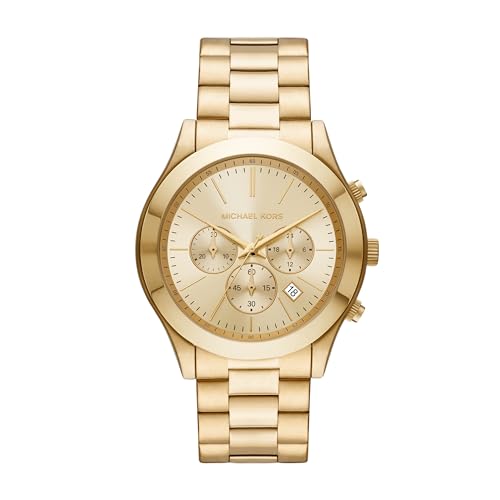 Michael Kors Slim Runway Chronograph Gold-Tone Stainless Steel Men's Watch (Model: MK8909)