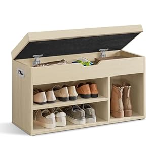 VASAGLE Schuhbank mit Sitzfläche und Stauraum