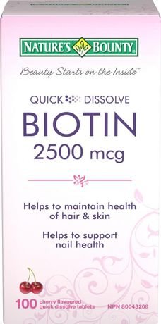 Nature's Bounty Quick Dissolve Biotin 2500 mcg, 100 Tablets