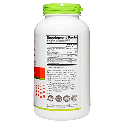 Nutribiotic Hypo-Aller C Powder Vitamin C & Minerals For Antioxidant & Collagen Support | 1300 Mg Vitamin C Per Serving | 16 Ounce | Buffered | Calcium, Magnesium, Zinc, And Potassium | Non-Gmo #TOP2
