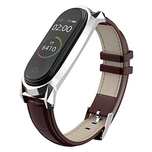 AHANGA Correa para Mi Band 4 Xiaomi Mi Band 3 Correas, Cuero Piel Pulseras Dermis Pulsera Brazaletes Wristband Repuesto Bandas Reemplazo Pulserade Banda Miband para Hombres Mujer (No Host) Marrón