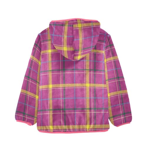 GuoChe Buffalo Plaid Scotland Purple Boys Fleece Jacket2
