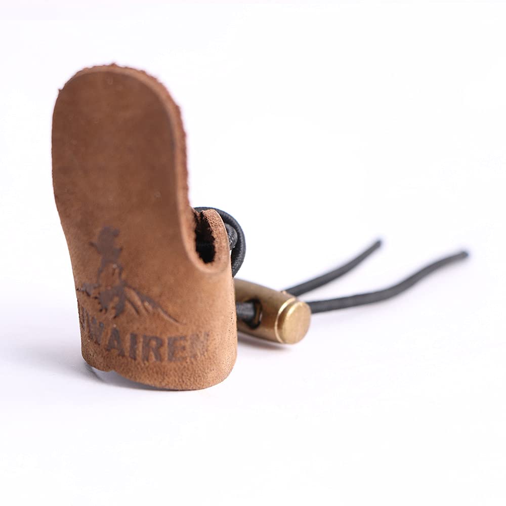 Namvo 2Pcs Archery Thumb Finger Tip Protector Leather Thumb Ring Guard Ring Gear Tab Pull Bow Glove for Hunting Reurve Release Protect