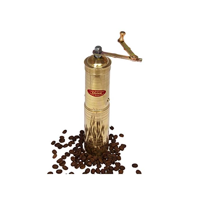 Buy 9" Handmade Manual Brass Coffee Mill Grinder Sozen, Portable
