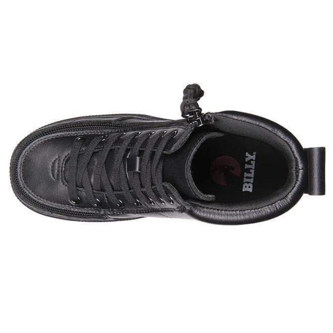BILLY Footwear Kids Classic High II Lace Up Sneakers for Toddlers – Cushioned Footbed – Canvas Upper Black to The Floor Leather 5 Toddler M3