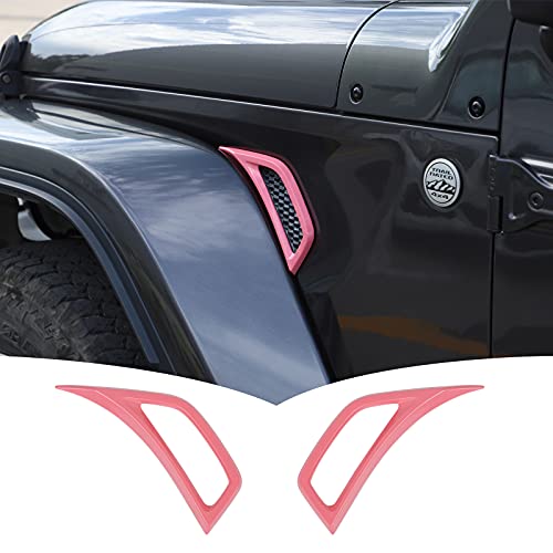 Image of Voodonala Wheel Eyebrow Side Air Conditioning Vent Decoration Cover Trim for Jeep Wrangler JL JLU Gladiator JT 2018-2021(2pcs /Set,Pink)