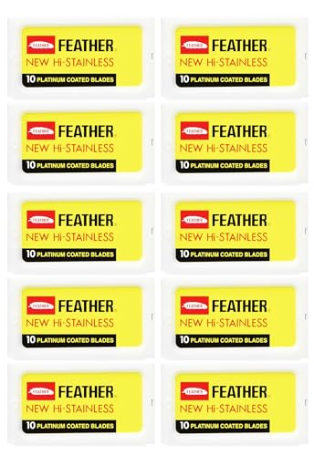 Feather   100 cuchillas de afeitar con doble filo
