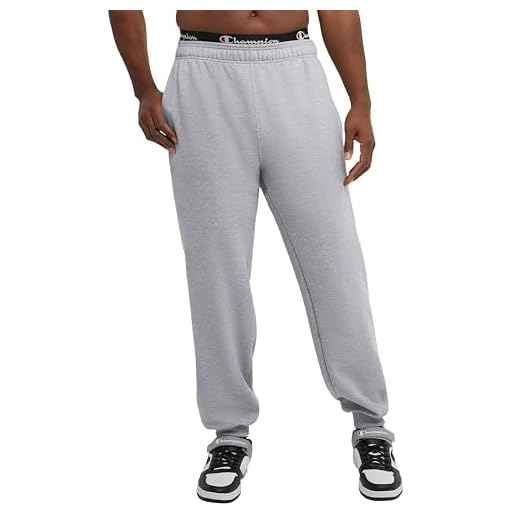 Champion, Powerblend Fleece, Cuffed Ankle Jogger Sweatpants for -Men, Oxford Gray-549314, Small