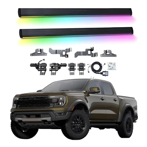LBLYTO Electric Running Boards for Ford Rapter 2023-2025 with Light, SUV, Off-Road & Pickup Trucks - Retractable Truck Steps & Nerf Bars