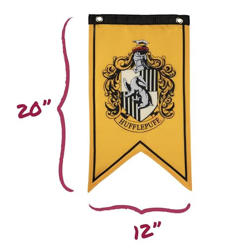 Conquest Journals Harry Potter Wizarding House Banner Flag Set, 12'' x 20'' Polyester Flags, Set of 5 Includes Hogwarts Crest, Gryffindor, Slytherin, Ravenclaw & Hufflepuff Banners, Birthday Party by CON*QUEST - Image 6