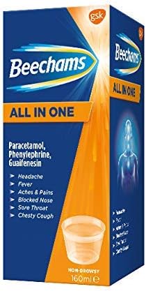 Beechams Cold & Flu Liquid, Cough & Congestion Relief Medicine with Paracetamol, All in One Liquid, 160 ml