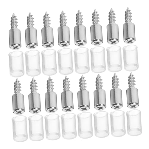 POPETPOP 80個 免打孔セルフタッピング棚受けネジ 滑り止めスリーブ付き クロス型棚ピン 強力耐荷重 キャビネット ワードローブ用