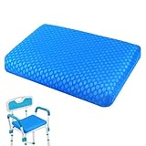 Anycosy Shower Seat Cushion,Bathtub Cushion for Transfer Benches,Slip-Resistant 3D Foam Mesh Bathtub Seat Cushion Mat with Hook,Quick Drying Bathtub Chair Pad for Elderly (Blue, Medium)