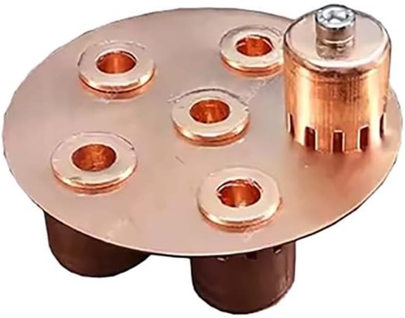 4" (OD102mm) Professional Copper Bubble Plate Set - 5 Bubble Caps, 1 Down Comer, 1 Plate | Fits 4" Tri-Clamp Distillation/Reflux Columns, Sight Glass Union Tee - for Home Brewing