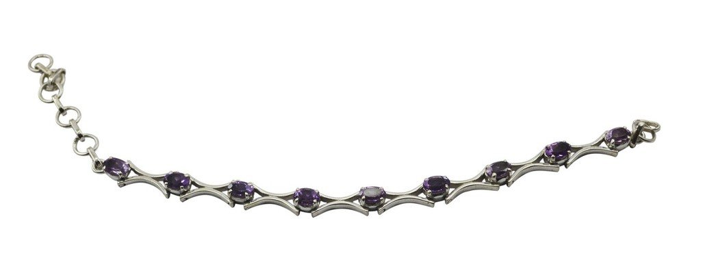 Bracelet en améthyste en argent 925 un éclat de sérénité - 2