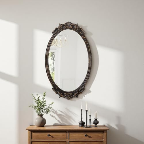 Sintosin Antique Baroque Oval Mirror for Wall 30 X 18