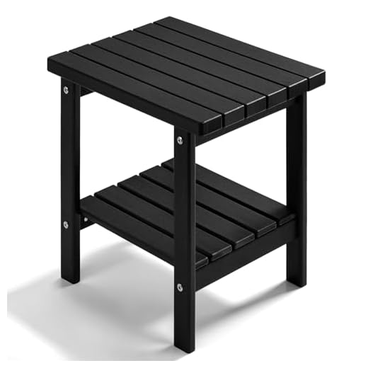 Best outdoor table and chairs with umbrella PASAMIC 2-Tier Outdoor Side Table