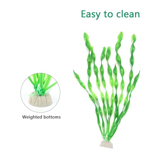 AQUANEAT Fish Tank Decorations,Fish Tank Plants, Aquarium Plants Plastic, 12Inch Tall Aquarium Plants, 10packs - Image 3