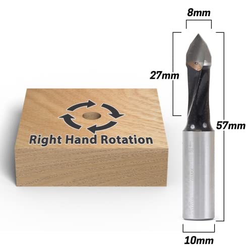 YONICO Boring Bits Through Hole Right Hand (5 Pack) 8mm 10mm Shank 42108R-5PK