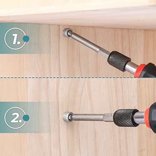 Ball End Hex Head Allen Wrench Drill Bit Set, Lattook 7Pcs Metric S2 Steel Hex Bits Set, 1/4" Quick Release Shank Magnetic S2 Steel Ball End Hex Screwdriver Bit Set For Ikea Type Furniture, 2.5'' Long #TOP3