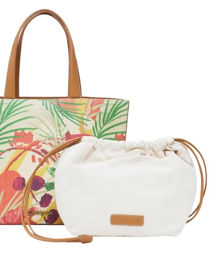 Sac Desigual SUNARA VALDIVIA beige crude avec broderies uniques