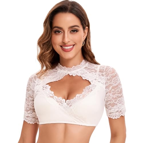 Chemisier Dirndl en dentelle Goxozzy pour robe traditionnelle allemande