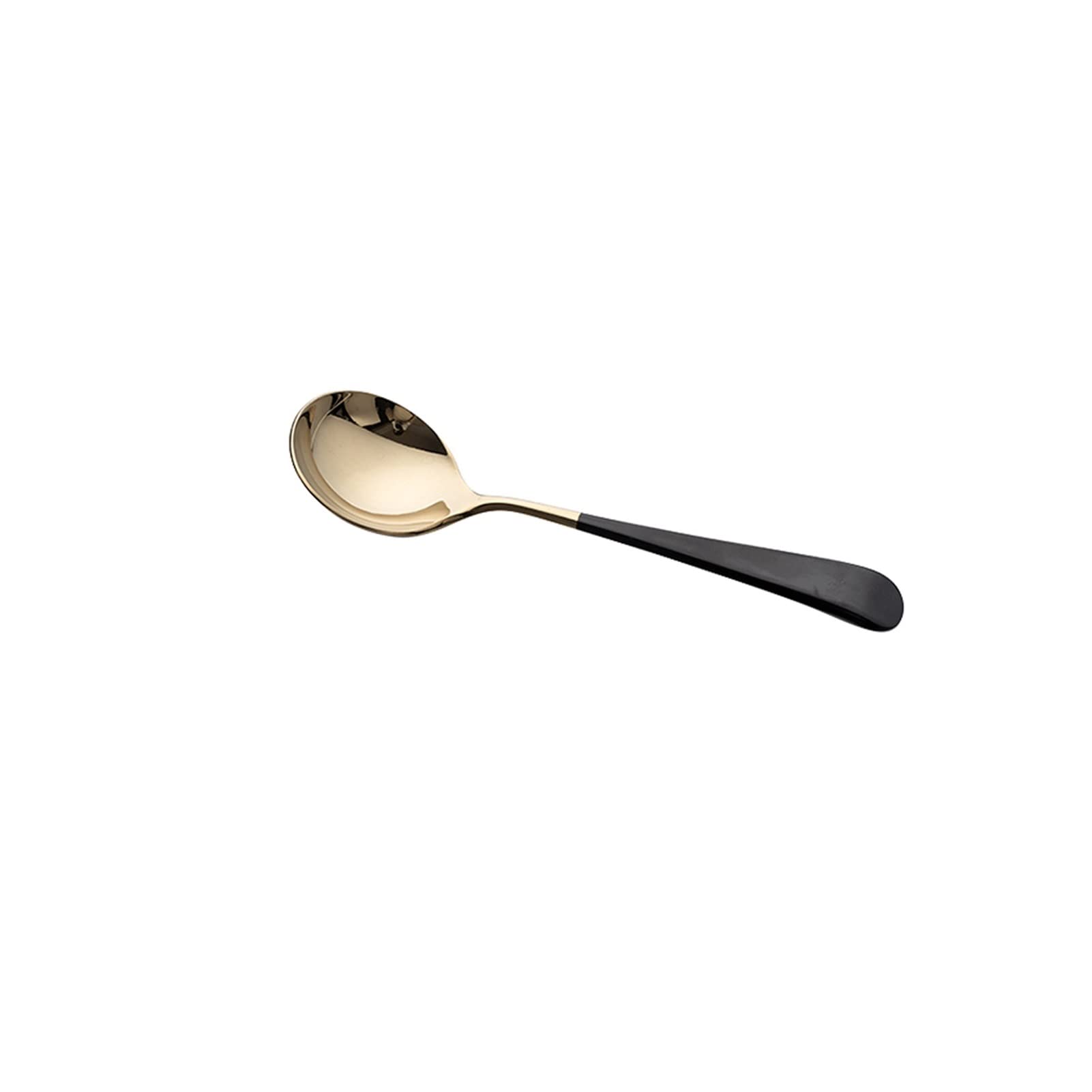 Cucchiaio da zuppa Dorato in Acciaio Inossidabile Frutta con Testa Rotonda for Uso Domestico Stoviglie for Anguria Dessert Mestolo(Black)