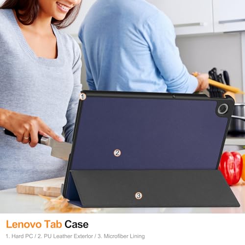 Image of ProElite Cover for Lenovo Tab 10.1 inch 2025 Case Cover, Sleek Smart Flip Case Cover for Lenovo Tab 10.1 inch 2025 Tablet (Support Auto Sleep Wake), Dark Blue