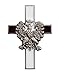 Polish Antique Silver Plated Christian Cross Brooch with Clutch Lapel Pin Warsaw Polska Eagle Overlay