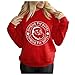 VEMOW Weihnachten Pullover Damen, Rudolph Rentier Elfe Weihnachtspullover Kapuzenpullover Teenager Mädchen Weihnachtspulli Weihnachtsmann Christmas Sweatshirt Xmas Pulli Shirt