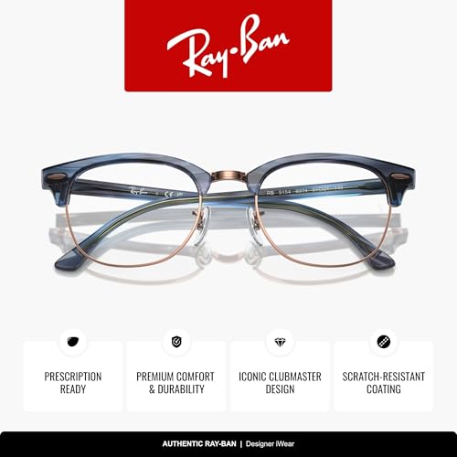 Image of Ray-Ban RX5154 Clubmaster Square Eyeglasses for Men for Women