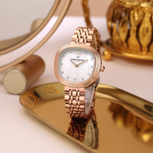 Image of Daniel Hechter Paris Collection Analog Watch for Women with Cushion Dial, Crystal Hour Markers, Roman Numeral at 12 o'Clock and Stainless Steel Strap - DHW2030