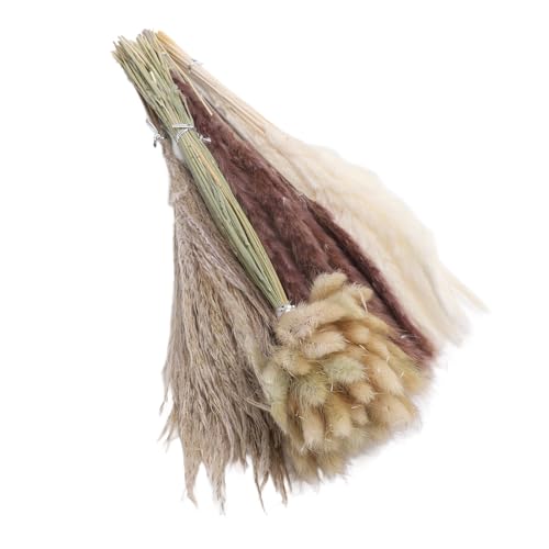 Buquê de Grama de Pampas, Flores Secas Volumosas para Beleza Eterna, 17 Polegadas, Peças Centrais de