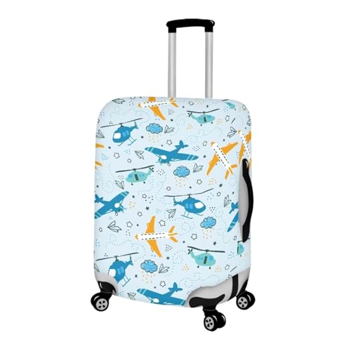 Image of Coloranimal Airplane Elastic Luggage Covers for Women Men Fits 18-21 inch Luggage Travel Suitcase Cover with Zipper Fashion Washable Suitcase Protector for Vocation