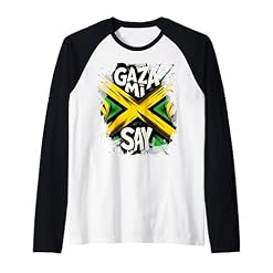 "Celebrate with Style: Buy Your Gaza Mi Say Jamaican Raglan Baseball Tee Today!" – Gaza Mi Say Dancehall Jamaican Flag designs