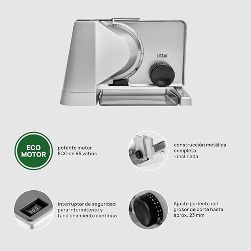 Miniatura 3 de Ritter Solida 4 Cortadora De Alimentos Eléctrica Y Rebanadora De Pan De Metal Macizo