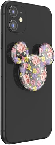Miniatura 3 de PopSockets - Agarre para teléfono con soporte expandible, agarre adhesivo, Disney - Pendientes de flores en cascada de Mickey