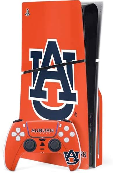 Skinit Decal Gaming Skin Compatible with PS5 Slim Disk Bundle - Officially Licensed Auburn University AU Orange Design