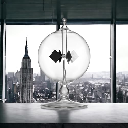 clear solar power crookes radiometer sun light energy spinning vanes