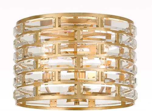 Crystorama Meridian 3 Light Antique Gold Flush Mount
