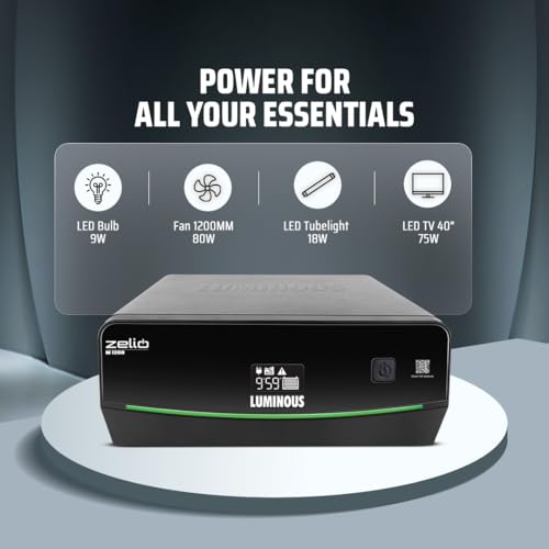 Image of Luminous Zelio M 1200 Sine Wave Inverter Ideal for Home,Office & Shops | 900VA Inverter | Reliable Power Backup | High Performance| Easy Installation | 36 Months Warranty