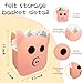 Felt Baby Basket,Pig Shaped Baby Gift Basket Nursery Organizer for Storage Infant Newborn Essentials,Foldable Bathroom and Bedroom Stuff Diaper Toys Vintage Decor with Cute Pig Design