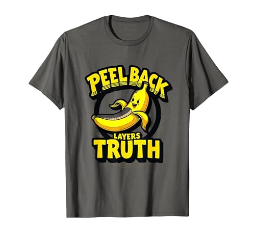 Peel Back Layers Truth Banana Philosophy Design T-Shirt, Men, Asphalt