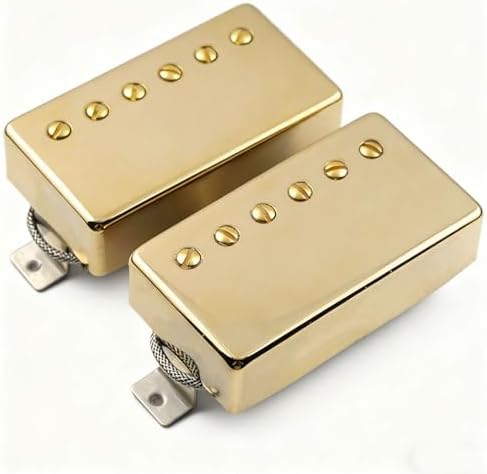 57 Classic 57 Classic Plus Alnico 2 Vintage Guitar Humbucker PAF Braided Wire Pickups Bridge and Neck For Les Paul style Guitar Chrome (Gold) image 5